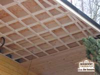 Detail of pine outdoor soffits